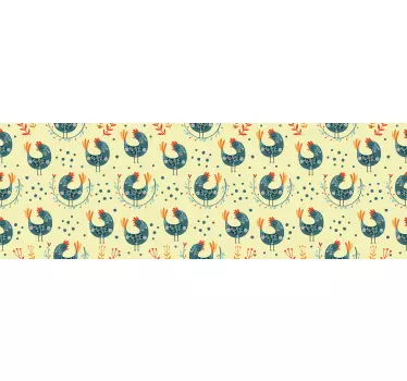 Folie til møbler med livlig høneemblem - TenStickers