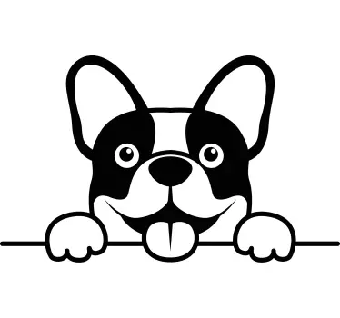 Sød monocolor hund kigger bil klistermærker - TenStickers