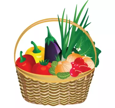 Vegetabilsk kurv vægklistermærke - TenStickers