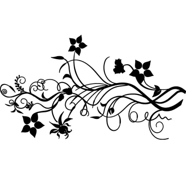 Blomster gren wallsticker - TenStickers