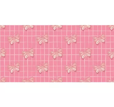 Rutet mønster med sommerfugledekaler til møbler - TenStickers