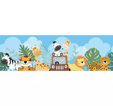 Safaridyr sæt med zebra løve og giraf klistermærke - TenStickers