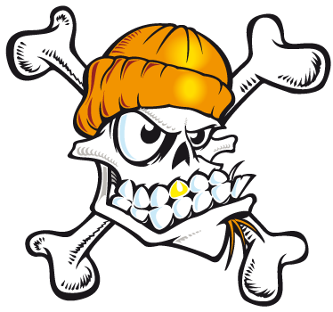 Skull skater vægklistermærke - TenStickers