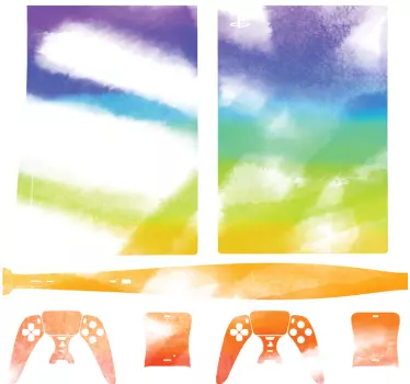 Farverigt graffitti ink splatter playstation 5 klistermærker - TenStickers