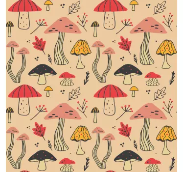 Svampemønster blomstermotiv folie til møbler - TenStickers