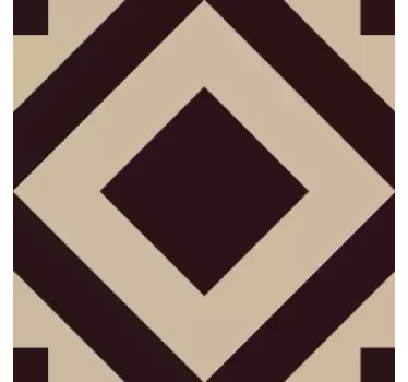 Vintage beige firkantet mønster fliseoverførsel - TenStickers