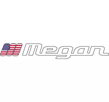 USA flag og brugerdefineret navn klistermærke - TenStickers