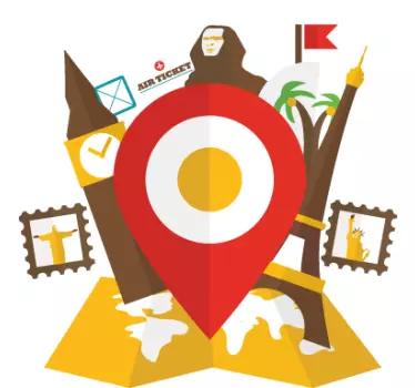 Destination kort punkt væg klistermærke - TenStickers