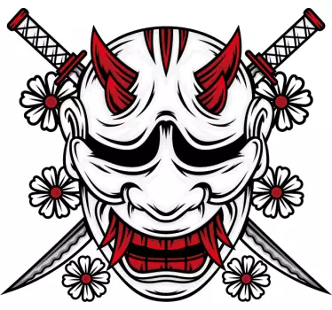 Klistermærke med samurai maskedesign - TenStickers