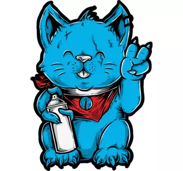 Legesyg blå kat klistermærke - TenStickers