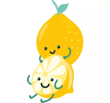 Glad tegneserie citron illustration bymærkat - TenStickers