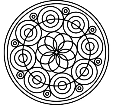 Indviklet cirkulært motiv stue wallsticker - TenStickers