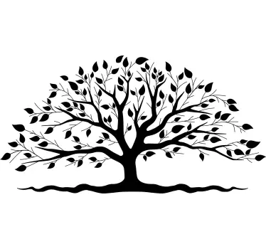 Monocolor tree of life design hovedgærde vægklistermærke - TenStickers