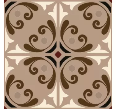 Elegant beige mønster flise klistermærke - TenStickers