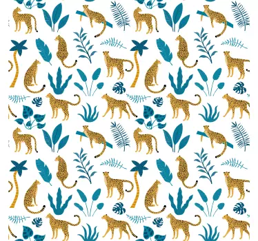 Leopard plante mønster folie til møbler - TenStickers