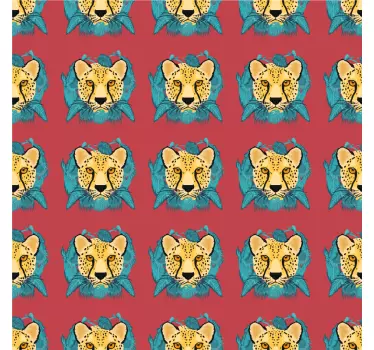 Livlige leopardansigter folie til møbler - TenStickers