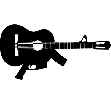 Guitar pistol wallsticker - TenStickers