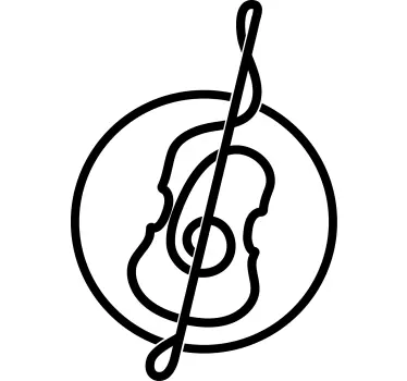 Stregtegning cello design klassisk musik wallsticker - TenStickers