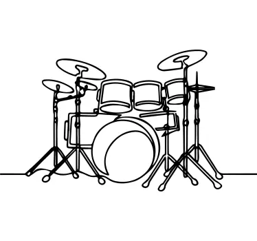 Line art tromme elegant design klassisk musik wallsticker - TenStickers