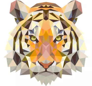 Geometrisk tigerhoved mærkat - TenStickers