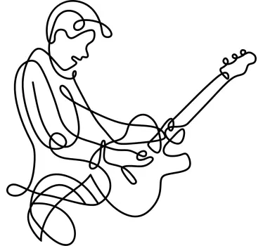 Elegant minimalistisk guitarist wallsticker - TenStickers