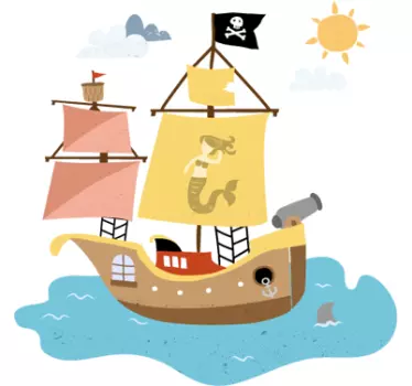 Piratskib børn vægklistermærke - TenStickers