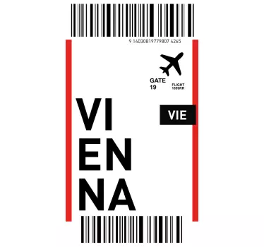 Flybillet til vienna huawei -mærkat - TenStickers