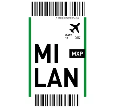 Flybillet til milano iphone -mærkat - TenStickers