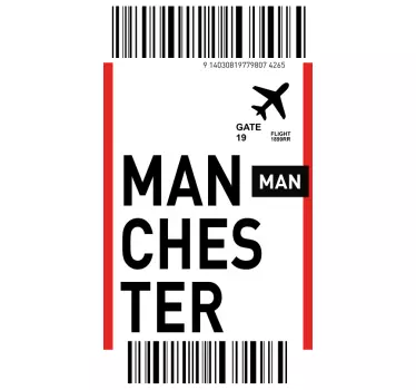 Flybillet til manchester samsung -mærkat - TenStickers