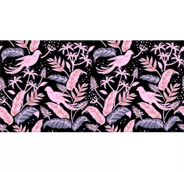 Blomsterfugleemblem folie til møbler - TenStickers