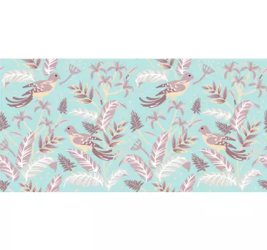 Botanisk fugleemblem folie til møbler - TenStickers
