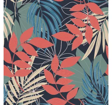 Moderne elegant flora mønster klistermærke - TenStickers