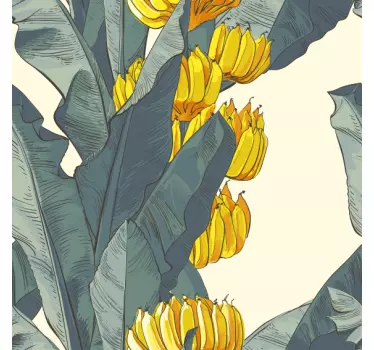 Folie til møbler med bananplante illustration - TenStickers
