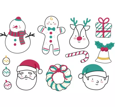 Julestickers julefigurer - TenStickers