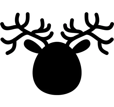 Rensdyr ansigt silhuet tavle klistermærke - TenStickers