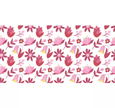 Lyserødt blomstermønster folie til møbler - TenStickers