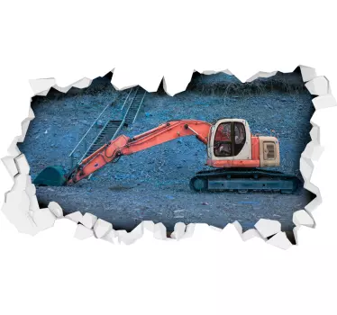 Gravemaskinekonstruktion wallsticker dyr - TenStickers