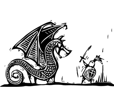 St. George slår dragon vægklistermærket ihjel - TenStickers
