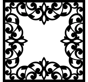 Vintage blomsteramme vægoverføringsbillede - TenStickers