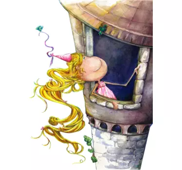 Børn rapunzel vægklistermærke - TenStickers