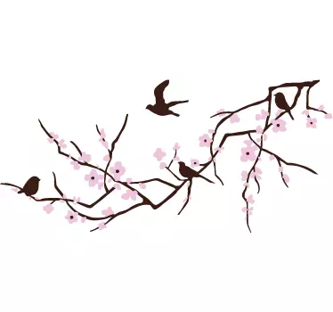 Wallstickers blomster kirsebærtræ - TenStickers