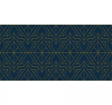 Elegante art deco dybblå mønsteroverførsler til møbler - TenStickers