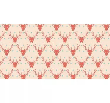 Røde rensdyr mønster jul wallsticker - TenStickers