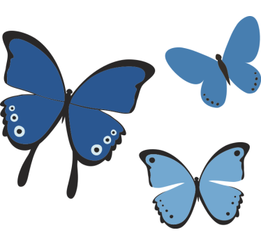 Sort og blå butterfly wing container klistermærker - TenStickers