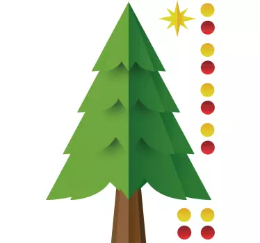 Grønt juletræ gør det selv jul wallsticker - TenStickers
