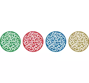 Juleklistermærke med livlige cirkulære motiver - TenStickers