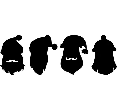 Pakke julemanden hatte og skæg jul wallsticker - TenStickers