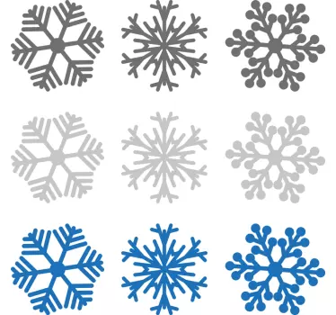 Grå og blå snefnug julevægklistermærke - TenStickers
