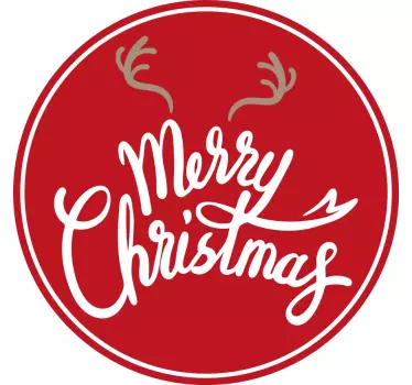 Glædelig jul med rensdyr bidder vindue klistermærker - TenStickers