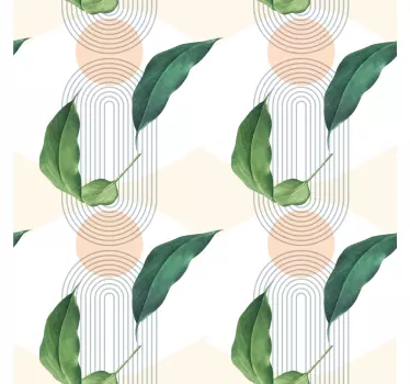 Folie til møbler med bladværk geometrisk mønster - TenStickers